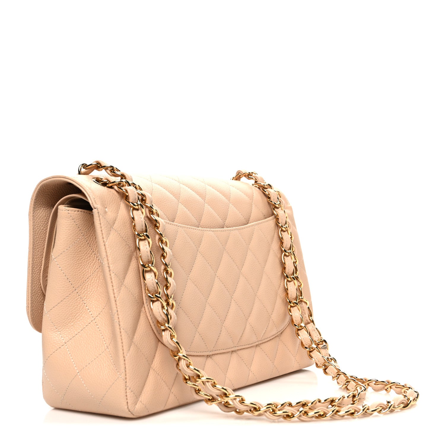 Chanel Caviar Quilted Jumbo Double Flap Beige 4 of 21