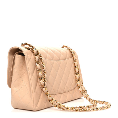 Chanel Caviar Quilted Jumbo Double Flap Beige 4 of 21
