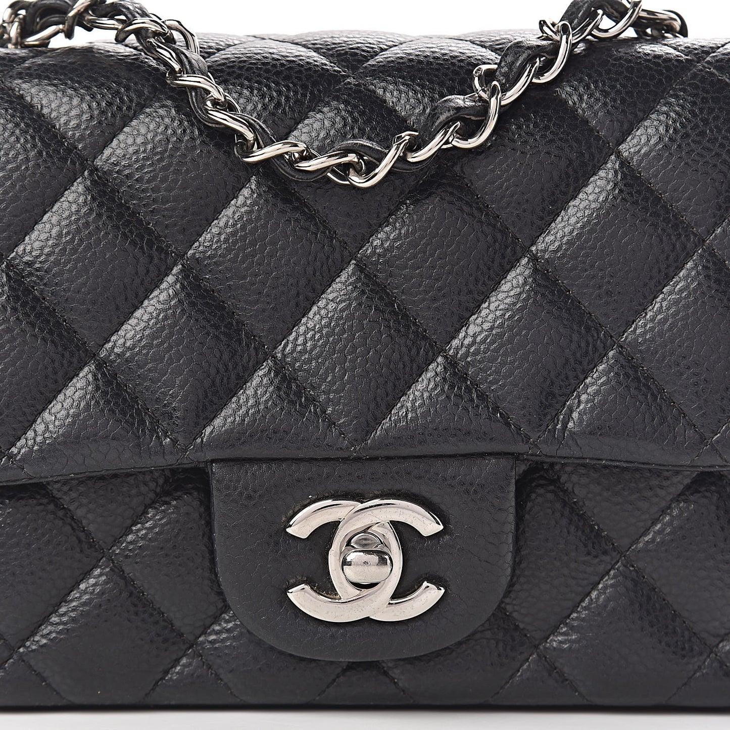 Caviar Quilted Mini Square Flap Black