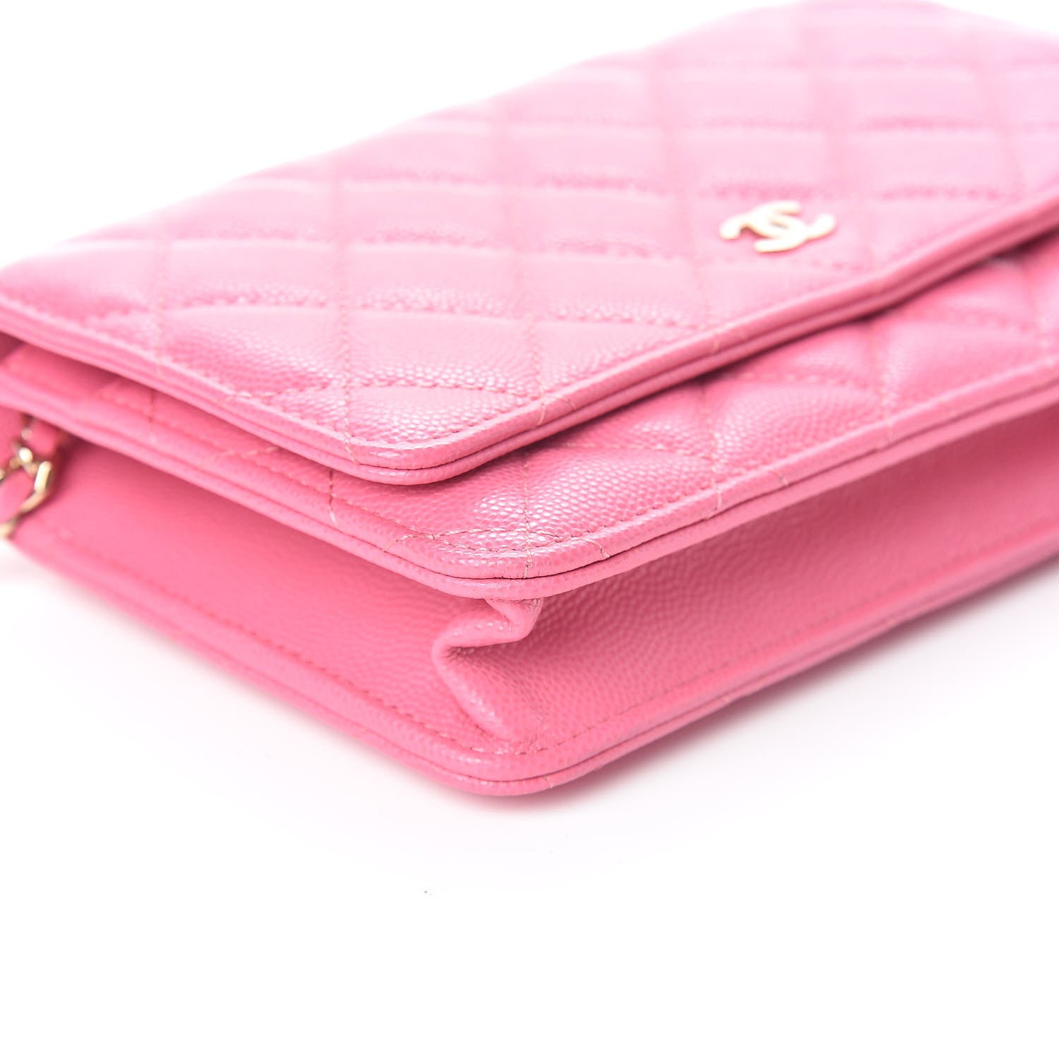 Chanel Caviar Quilted Wallet on Chain WOC Pink 9 of 11