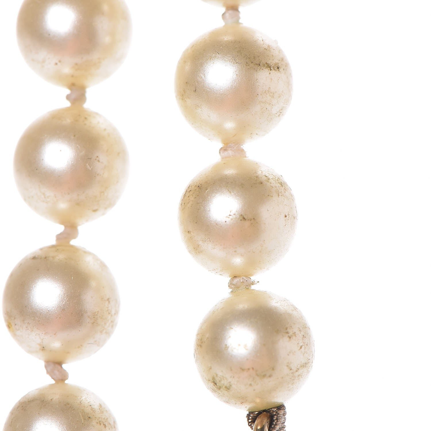 Chanel Graduated Pearl Crystal CC Long Necklace Light Gold 6 of 8
