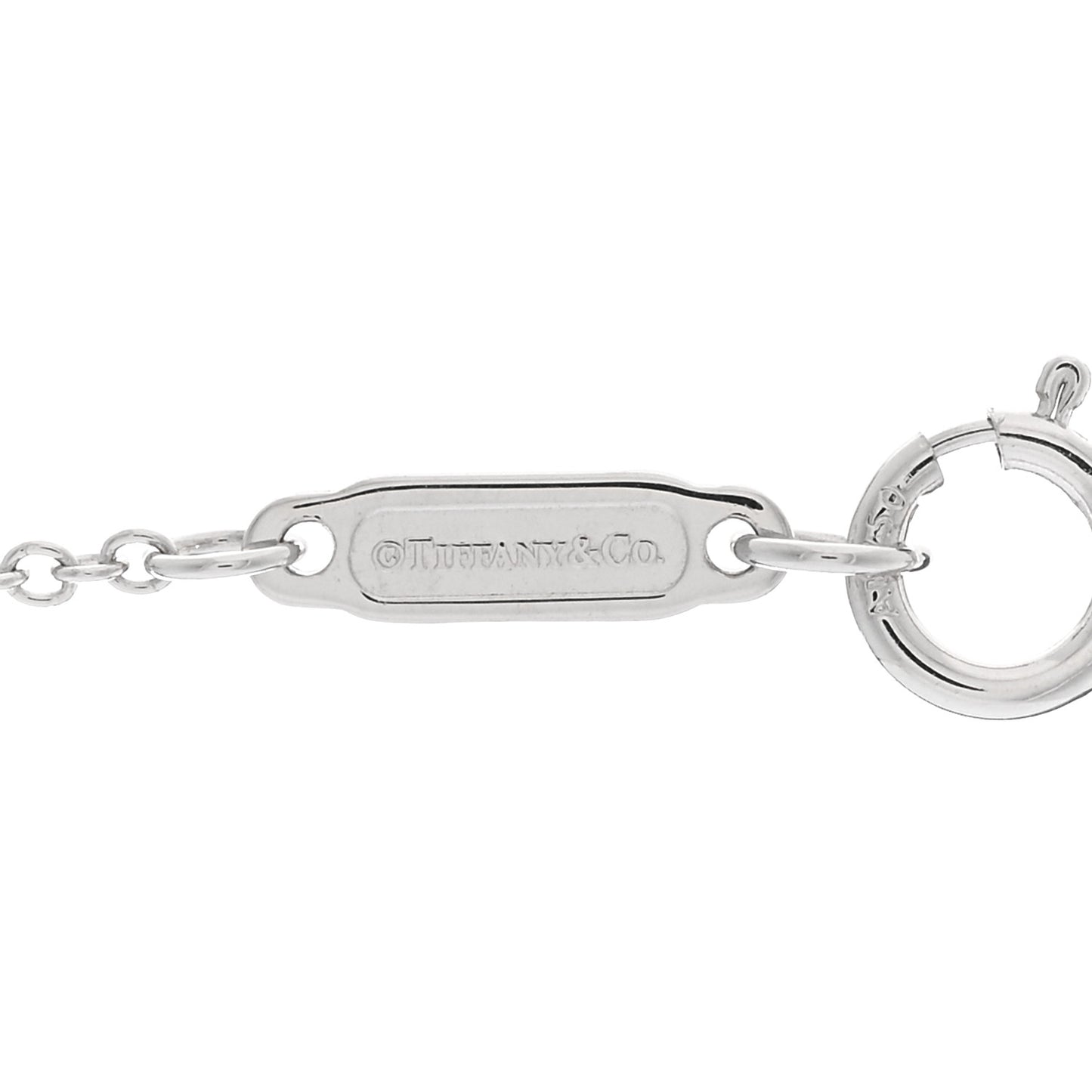 18K White Gold Diamond Small T Smile Pendant Necklace