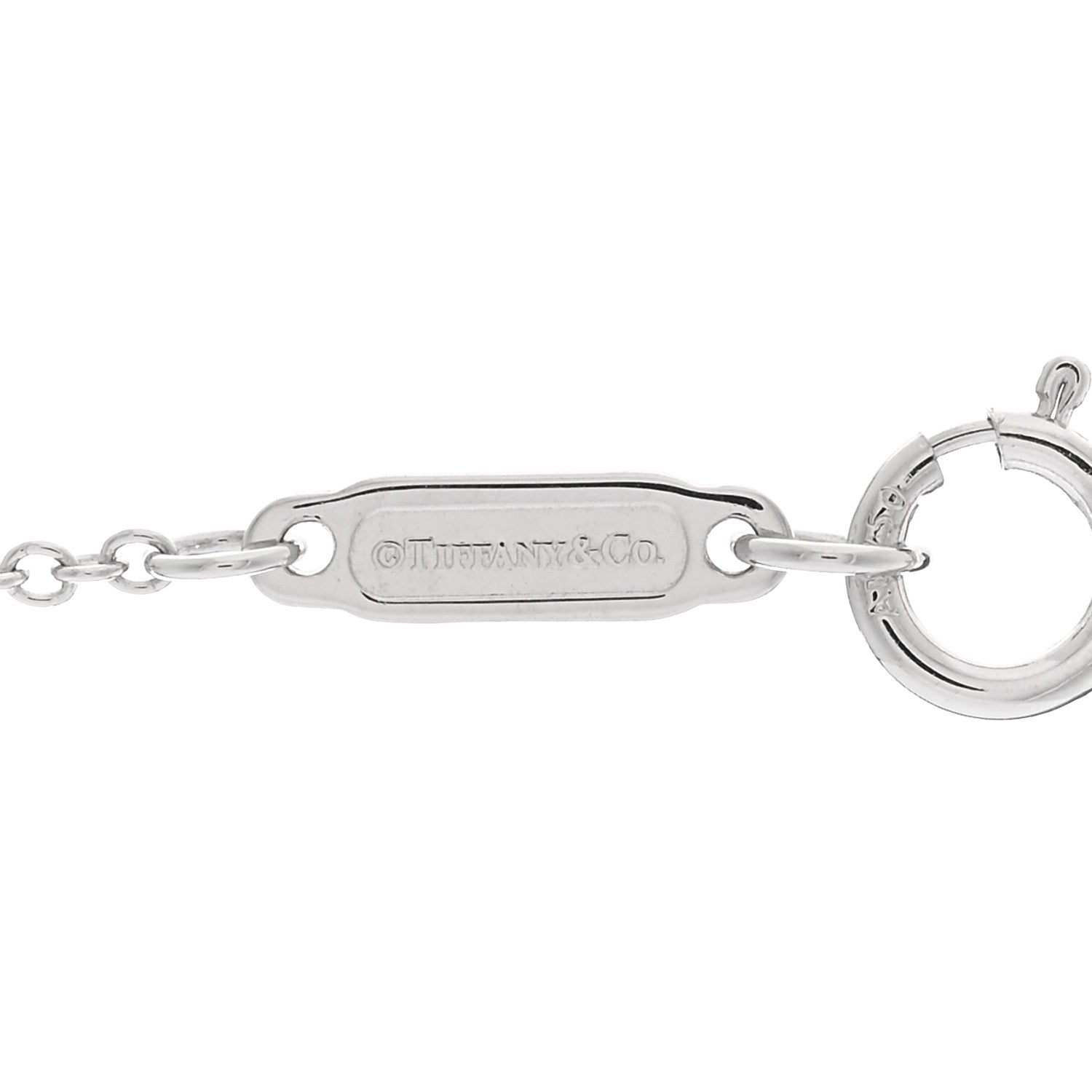 Tiffany 18K White Gold Diamond Small T Smile Pendant Necklace 4 of 5