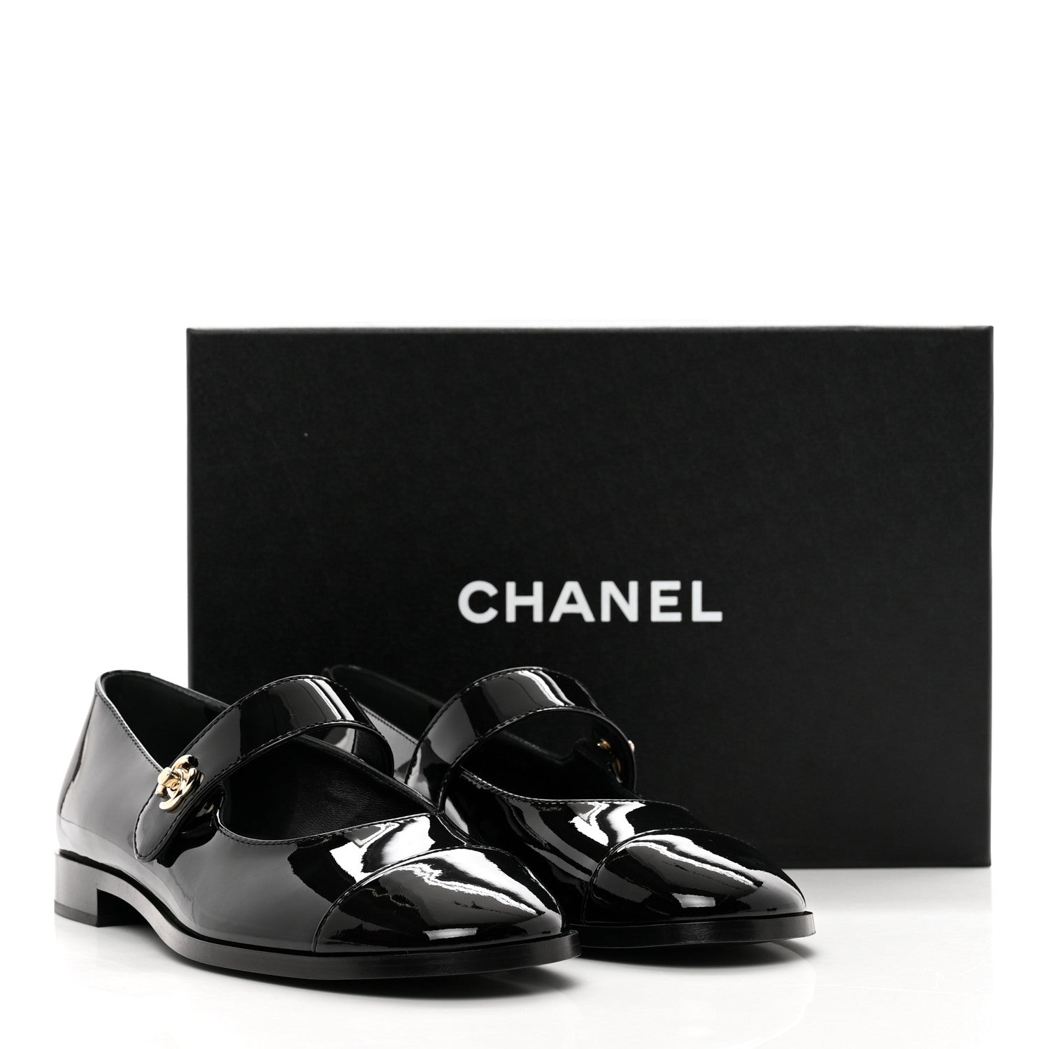 Chanel Patent Calfskin Mary Janes Flats 38.5 Black 9 of 9