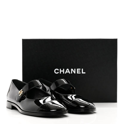 Chanel Patent Calfskin Mary Janes Flats 38.5 Black 9 of 9