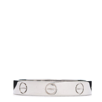 Cartier 18K White Gold 3.5mm LOVE Wedding Band Ring 56 7.5 3 of 5