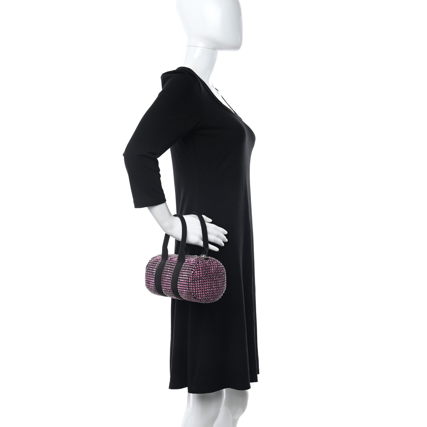 Alexander Wang Mesh Crystal Rhinestone Mini Cruiser Duffle Pink 2 of 9