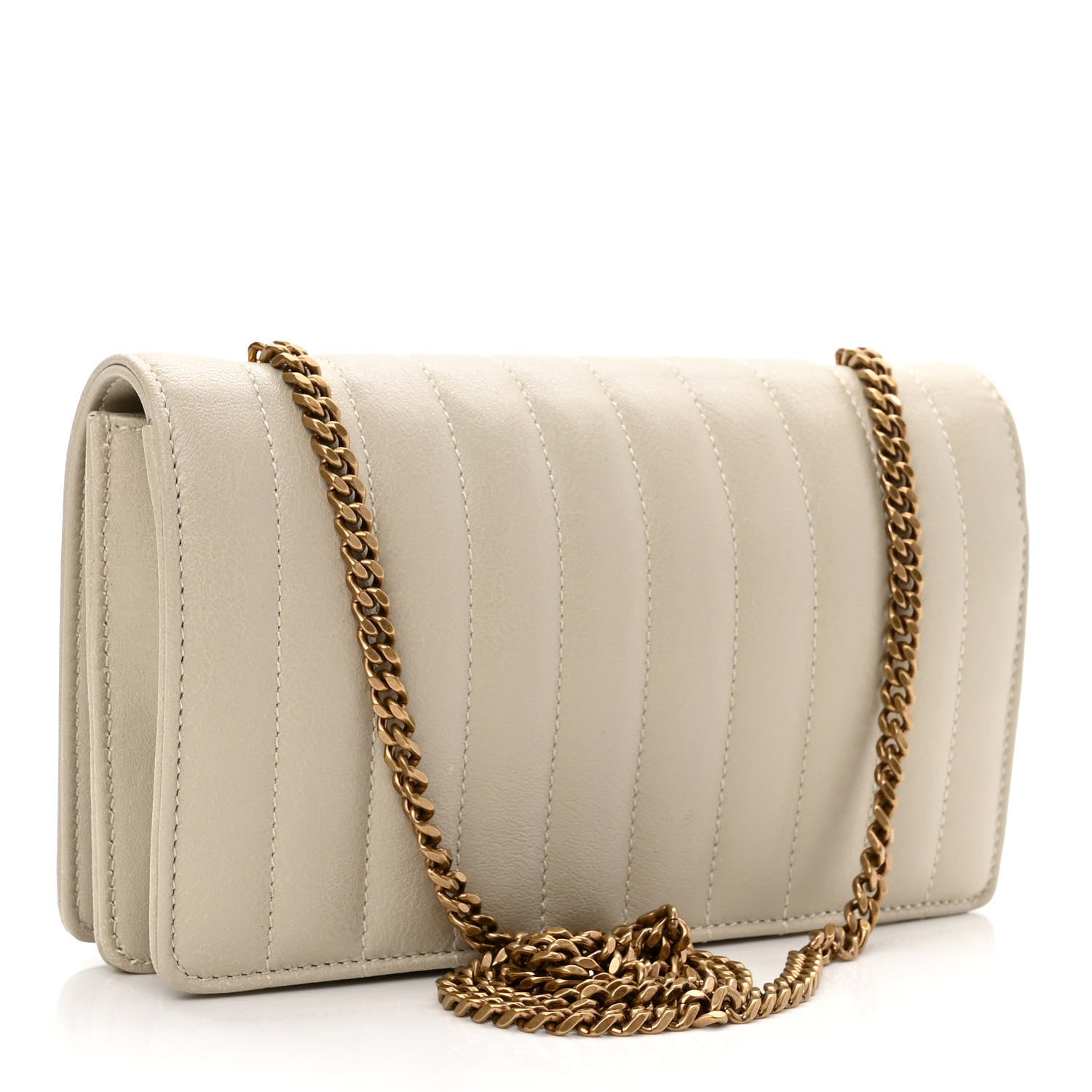 Saint Laurent Lambskin Matelasse Amalia Chain Shoulder Bag Creama Soft 3 of 9