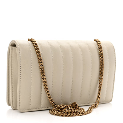 Saint Laurent Lambskin Matelasse Amalia Chain Shoulder Bag Creama Soft 3 of 9