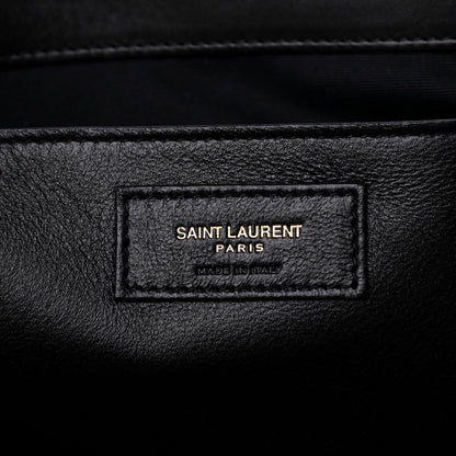 Saint Laurent Calfskin Raffia Medium Shopper Tote Naturale Black 6 of 9