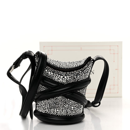 Alexander McQueen Metallic Calfskin Crystal Micro Curve Bucket Bag Black 12 of 12