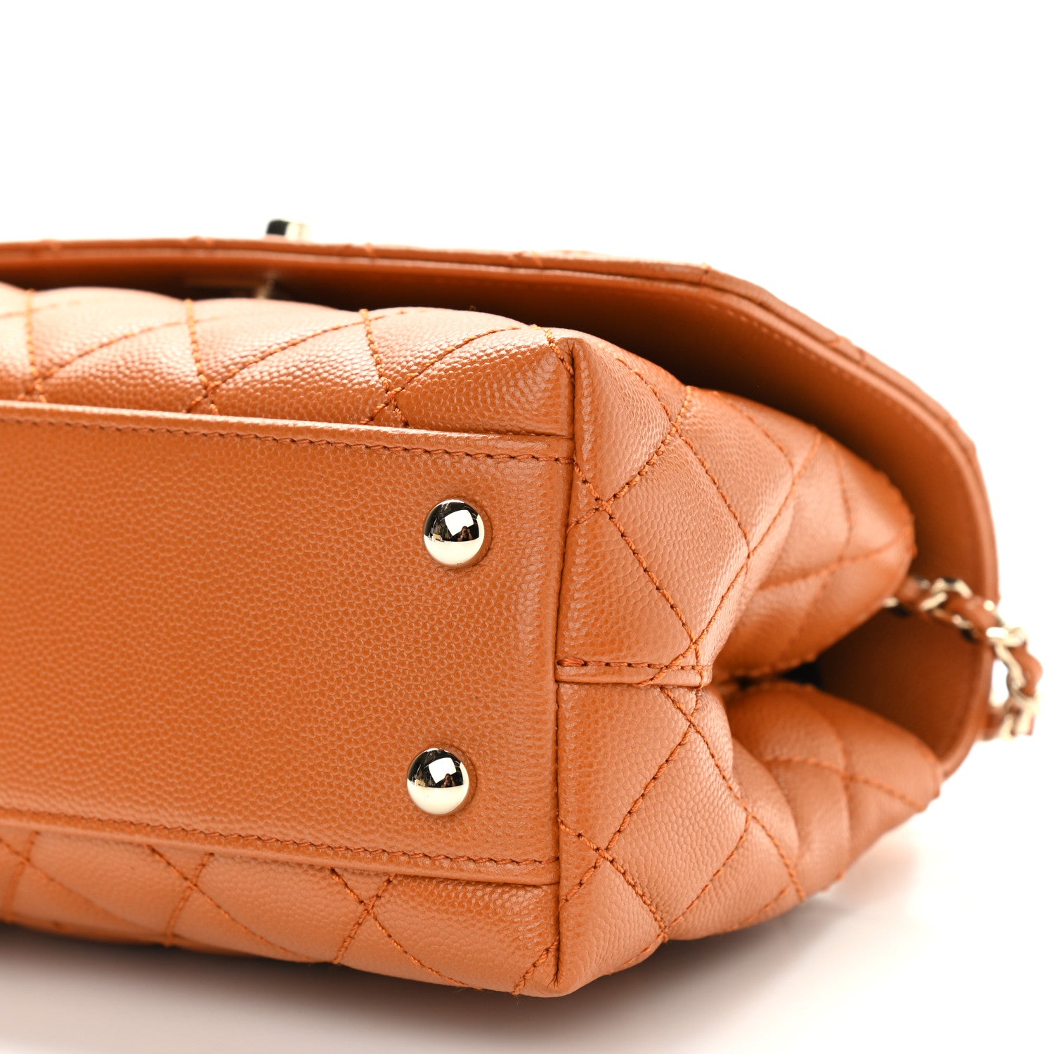 Chanel Caviar Quilted Mini Coco Handle Flap Light Brown 8 of 8