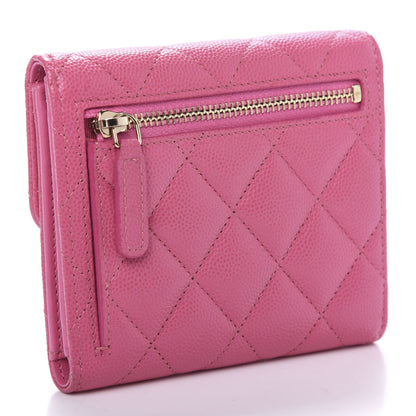 Chanel Caviar Quilted Compact Flap Wallet Pink 3 of 9