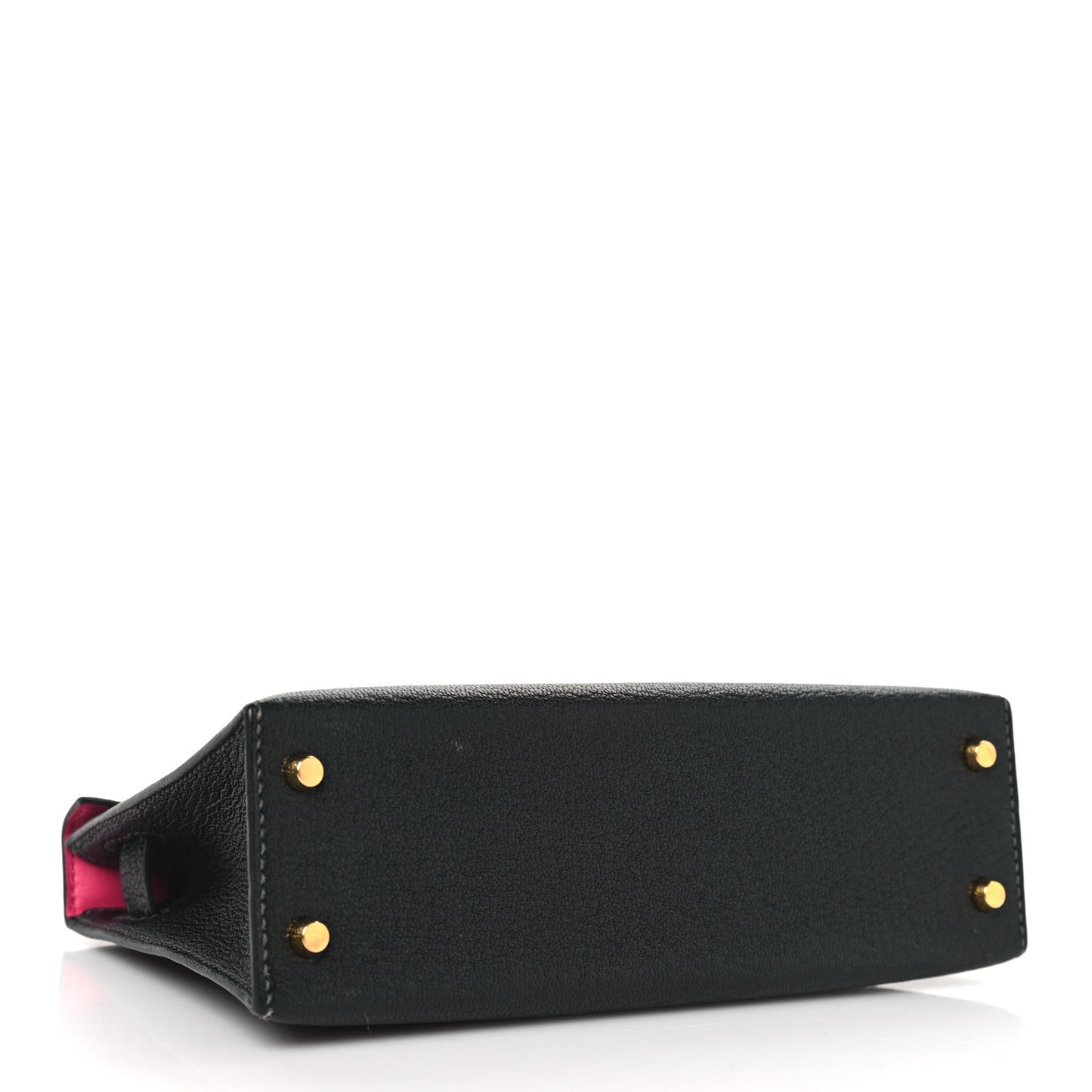 Chevre Mysore Horseshoe Mini Kelly Sellier 20 Black Rose Mexico