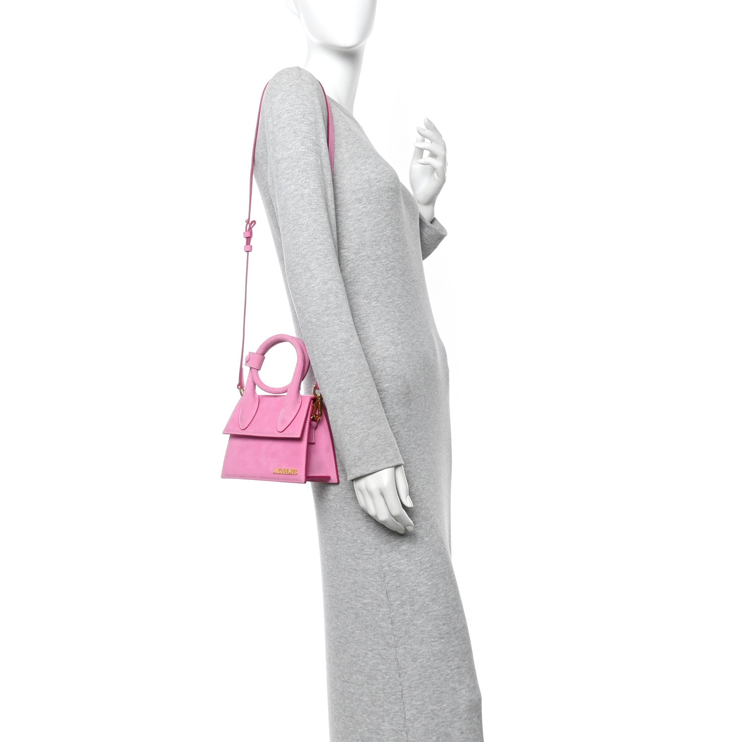 Jacquemus Suede Le Chiquito Noeud Pink 2 of 10