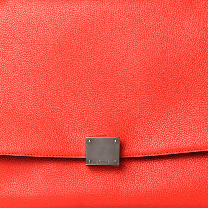 Celine Drummed Calfskin Suede Medium Trapeze Vermillion 7 of 12
