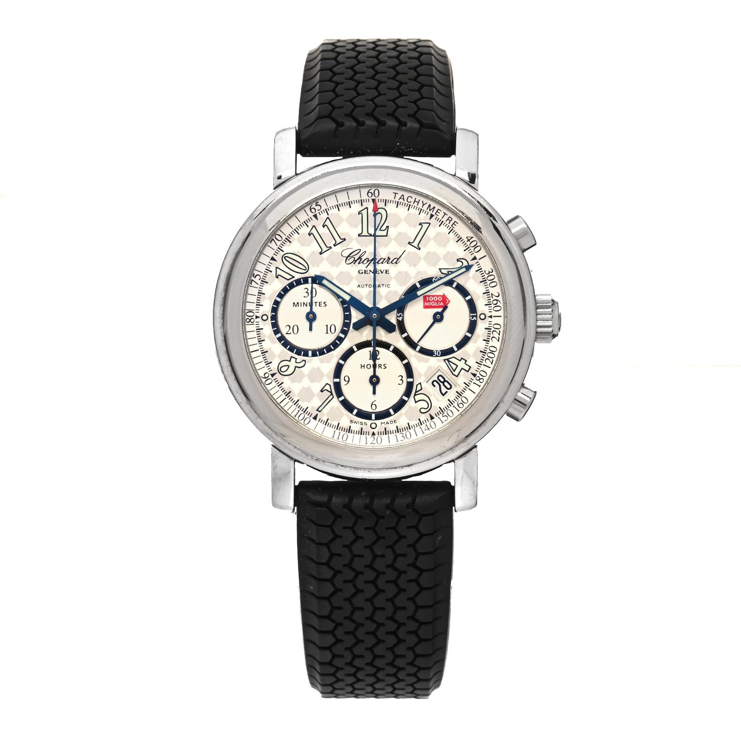 Chopard Stainless Steel Rubber 39mm Mille Miglia Chronograph Automatic Watch 1 of 5