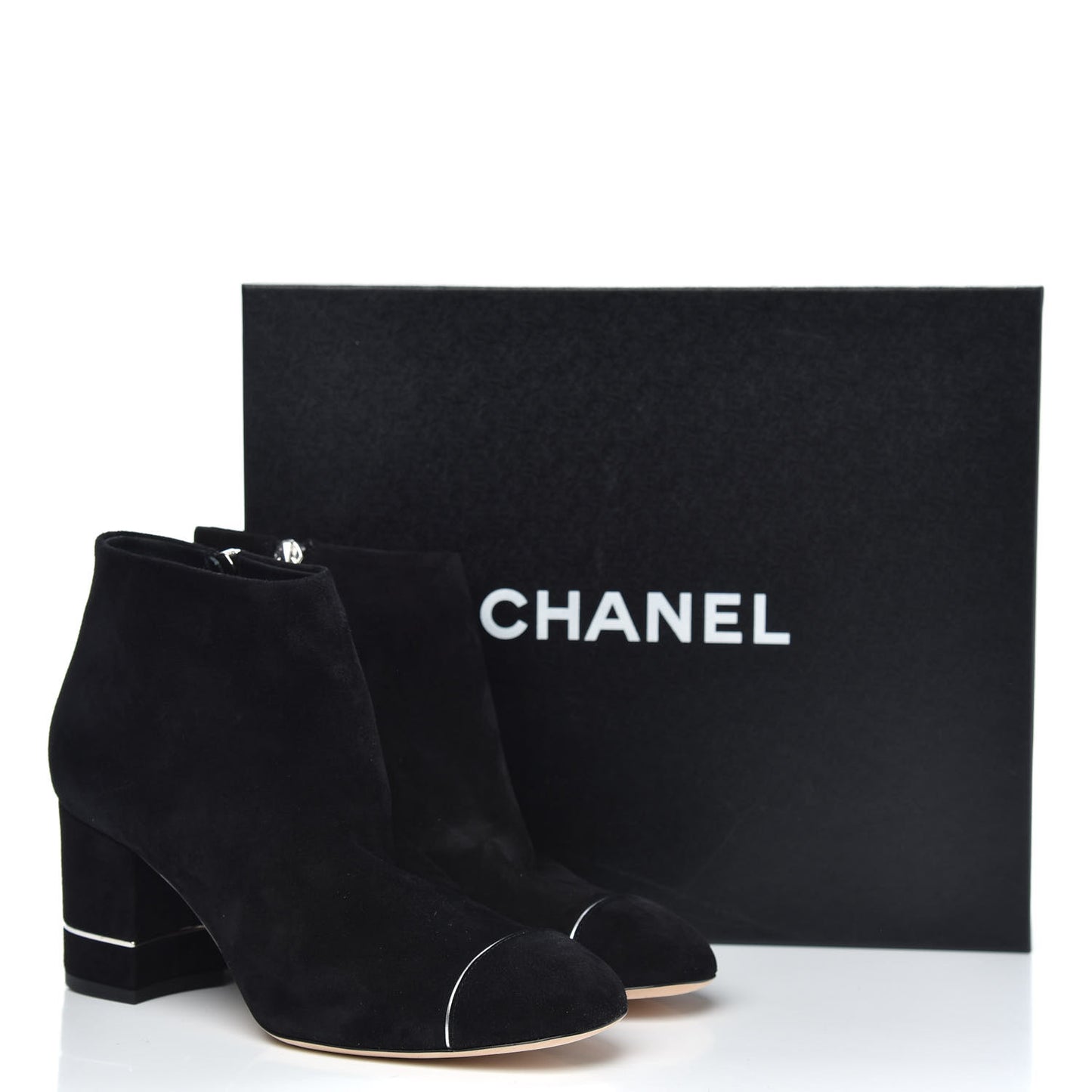 Suede CC Cap Toe Ankle Booties Boots 38 Black