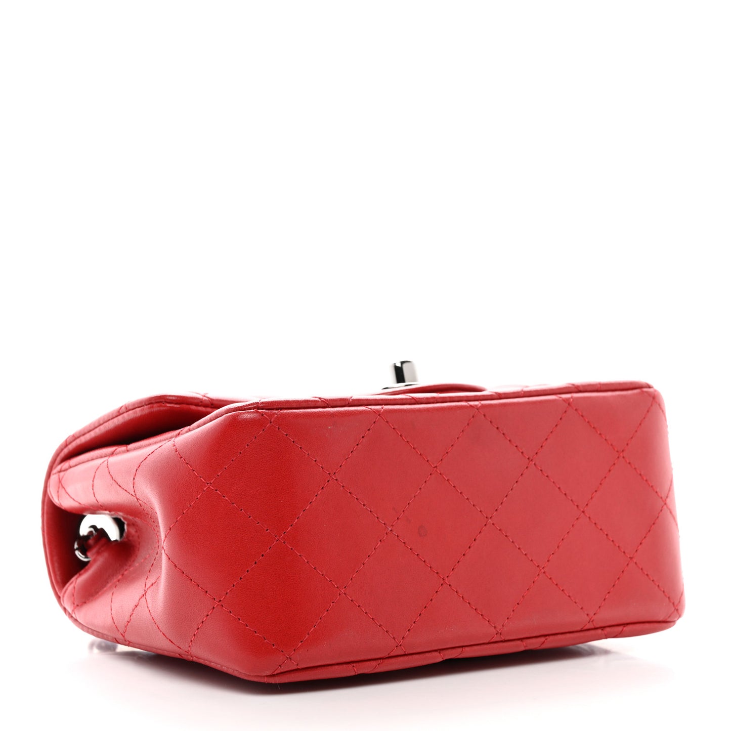 Lambskin Quilted Mini Square Flap Red