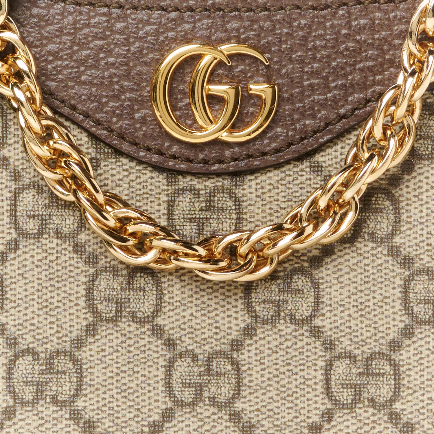 Gucci GG Supreme Monogram Textured Dollar Calfskin Web Small Ophidia GG Handbag Beige Ebony New Acero 9 of 12