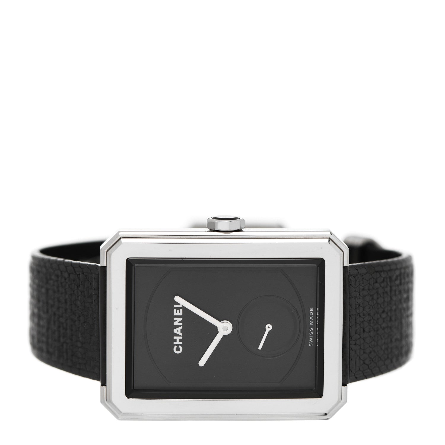 Chanel Stainless Steel Calfskin 29mm Boy-Friend Tweed Manual Winding Watch Black 2 of 6