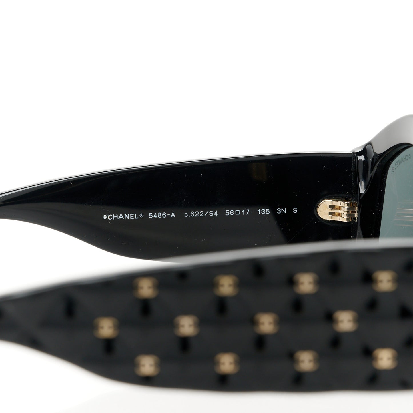 Acetate Quilted CC Sunglasses 5486-A Black