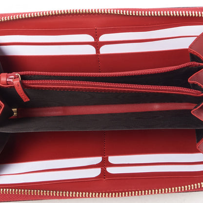 Gucci GG Supreme Monogram Embroidered Rainbow Zip Around Wallet Red 5 of 8