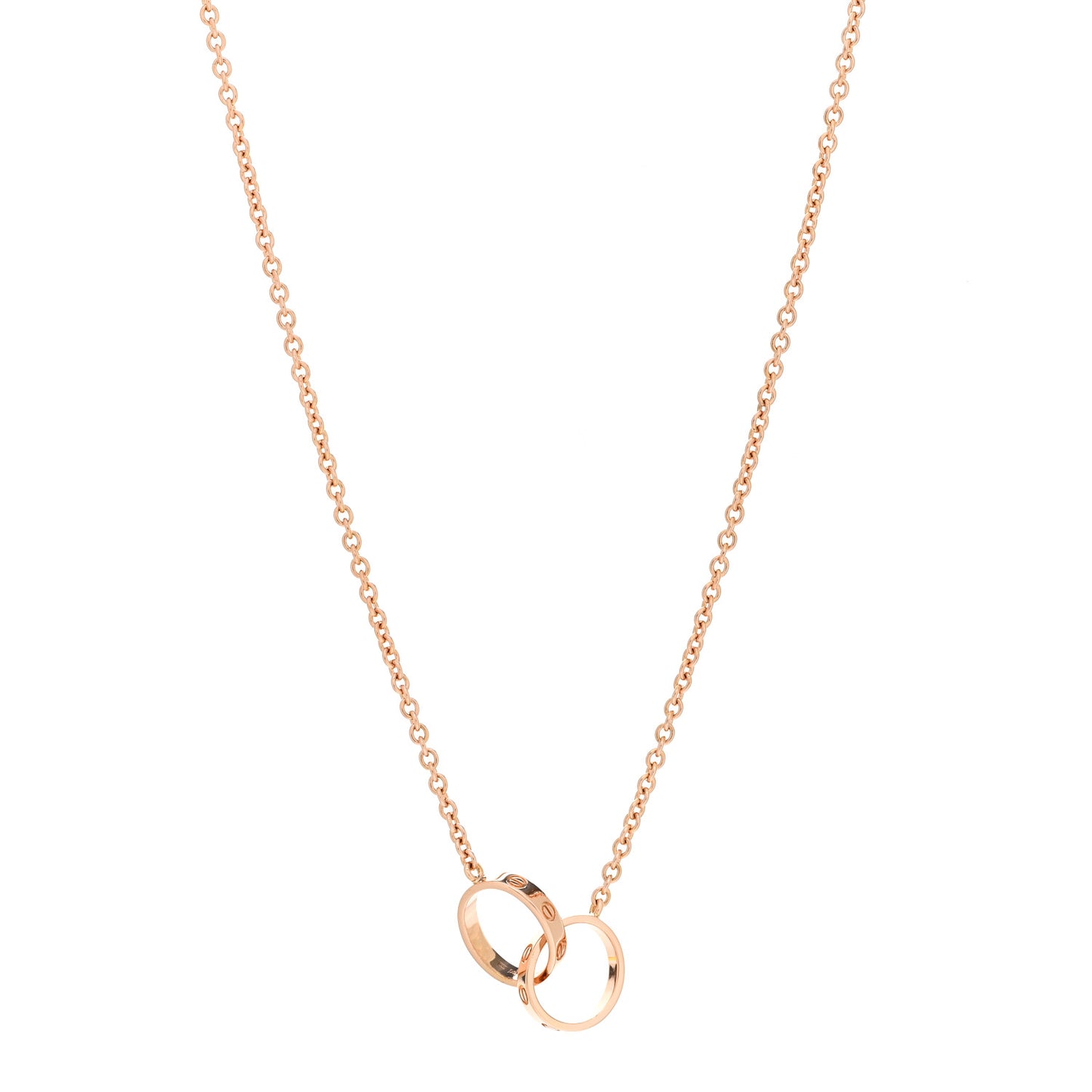 18K Pink Gold Interlocking LOVE Necklace