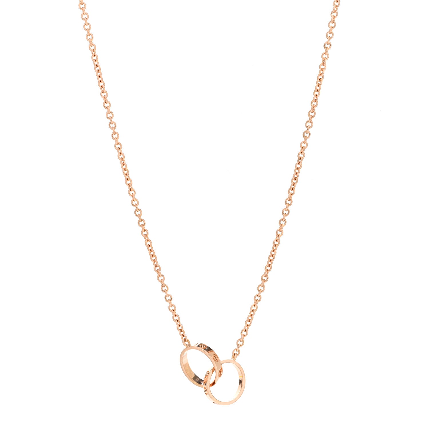 Cartier 18K Pink Gold Interlocking LOVE Necklace 1 of 6