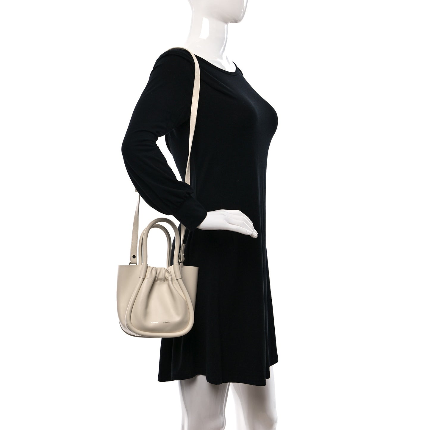 Calfskin XS Ruched Tote Ivory
