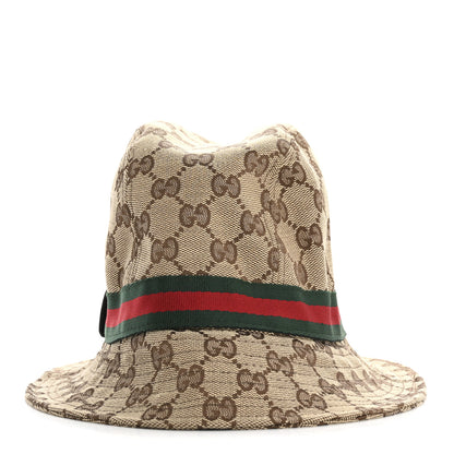 Gucci Monogram Web Bucket Hat L Brown Brown 6 of 11