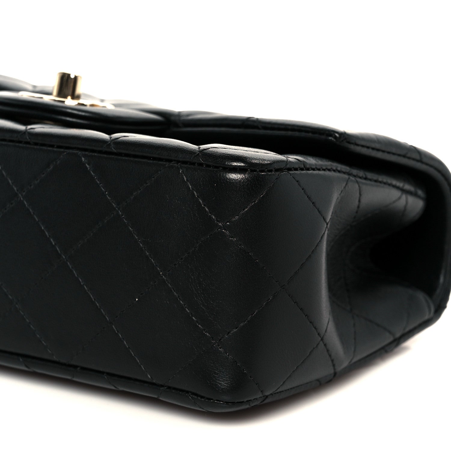 Chanel Lambskin Quilted Mini Top Handle Rectangular Flap Black 11 of 12