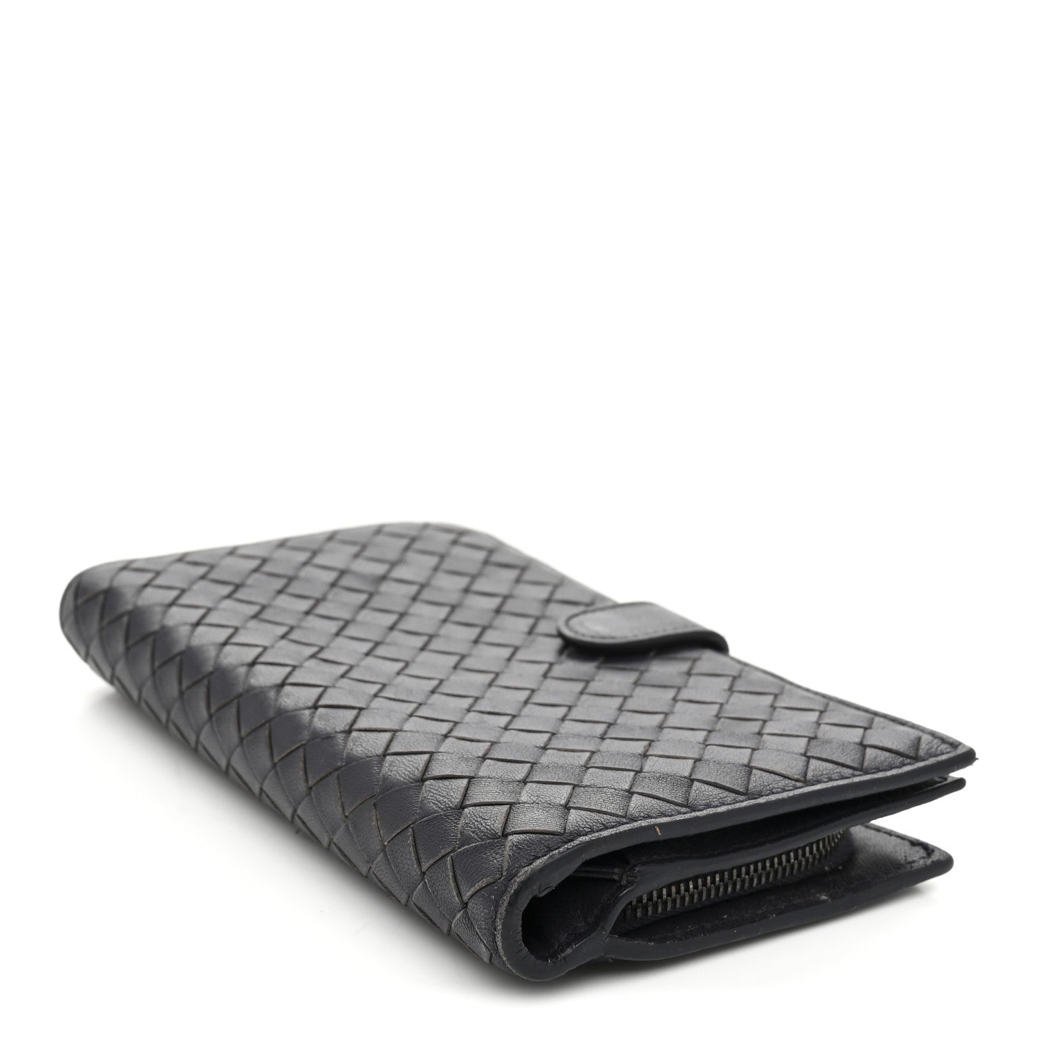Bottega Veneta Nappa Intrecciato Continental Snap Wallet Grey 4 of 8