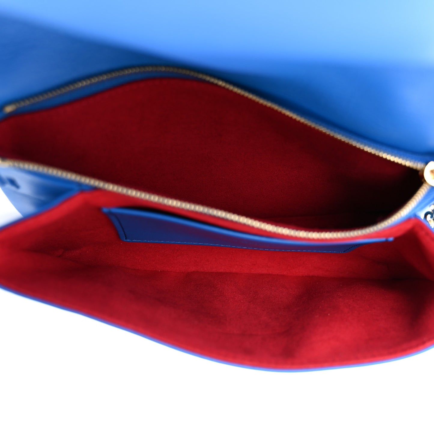 Lambskin Embossed Monogram Vuittamins Pochette Coussin Blue Red