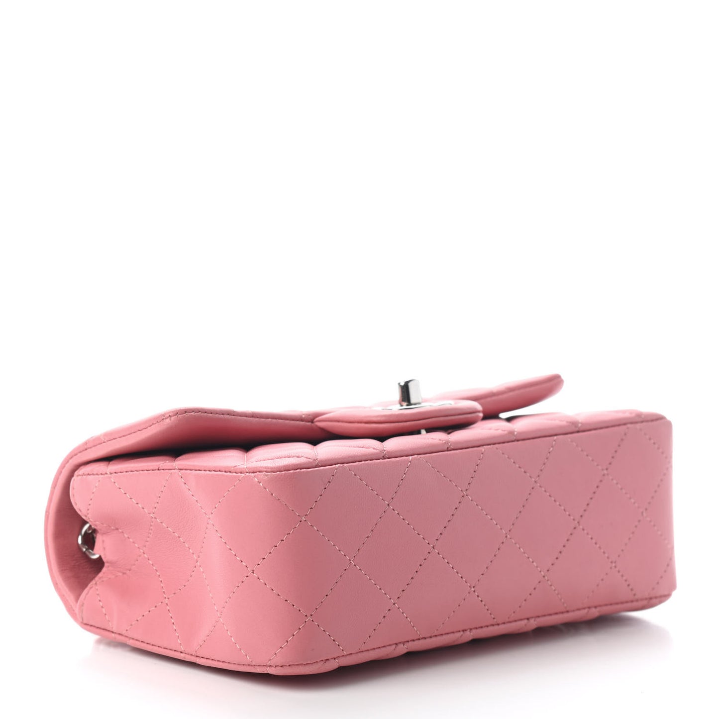 Lambskin Quilted Mini Rectangular Flap Pink