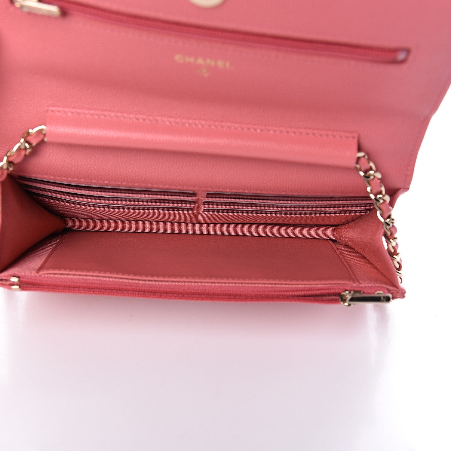 Chanel Caviar Quilted Wallet on Chain WOC Pink 5 of 12