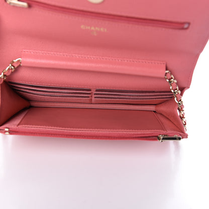 Chanel Caviar Quilted Wallet on Chain WOC Pink 5 of 12