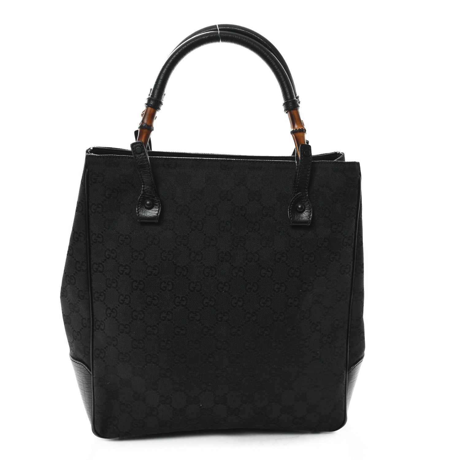 Gucci Monogram Bamboo Handle Bag Black 1 of 10