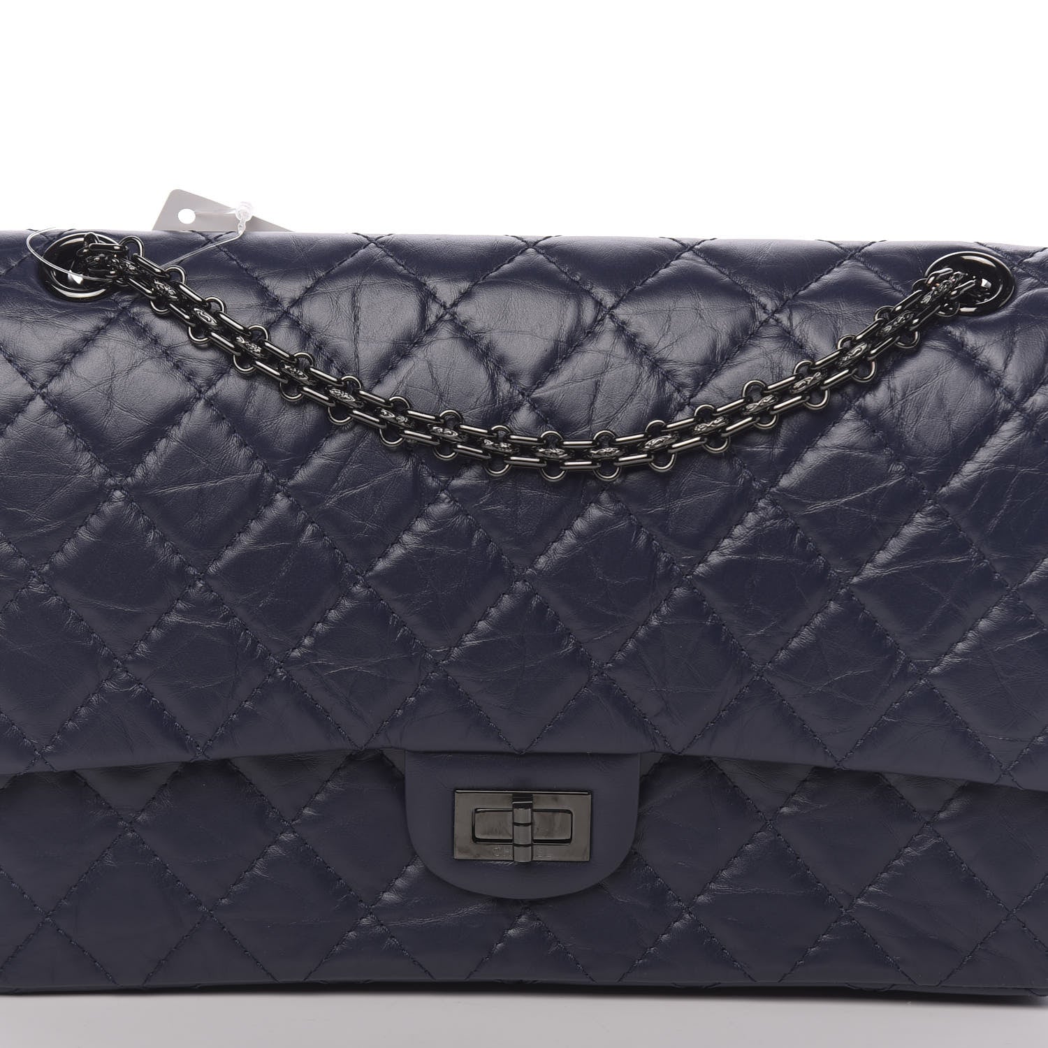 Chanel Aged Calfskin Quilted 2.55 Reissue 226 Flap Navy Blue 10 of 11
