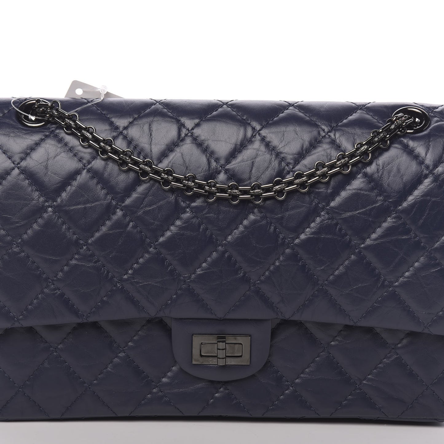 Aged Calfskin Quilted 2.55 Reissue 226 Flap Navy Blue