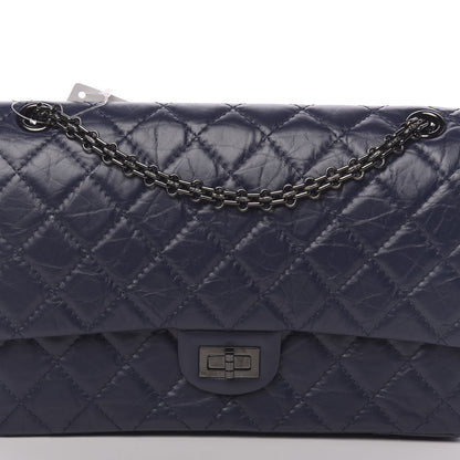Chanel Aged Calfskin Quilted 2.55 Reissue 226 Flap Navy Blue 10 of 11