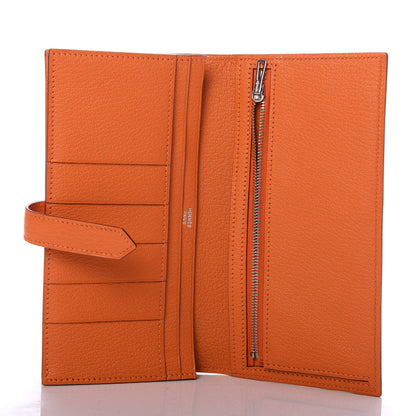 Hermes Chevre Mysore Bearn Gusset Wallet Orange 5 of 7