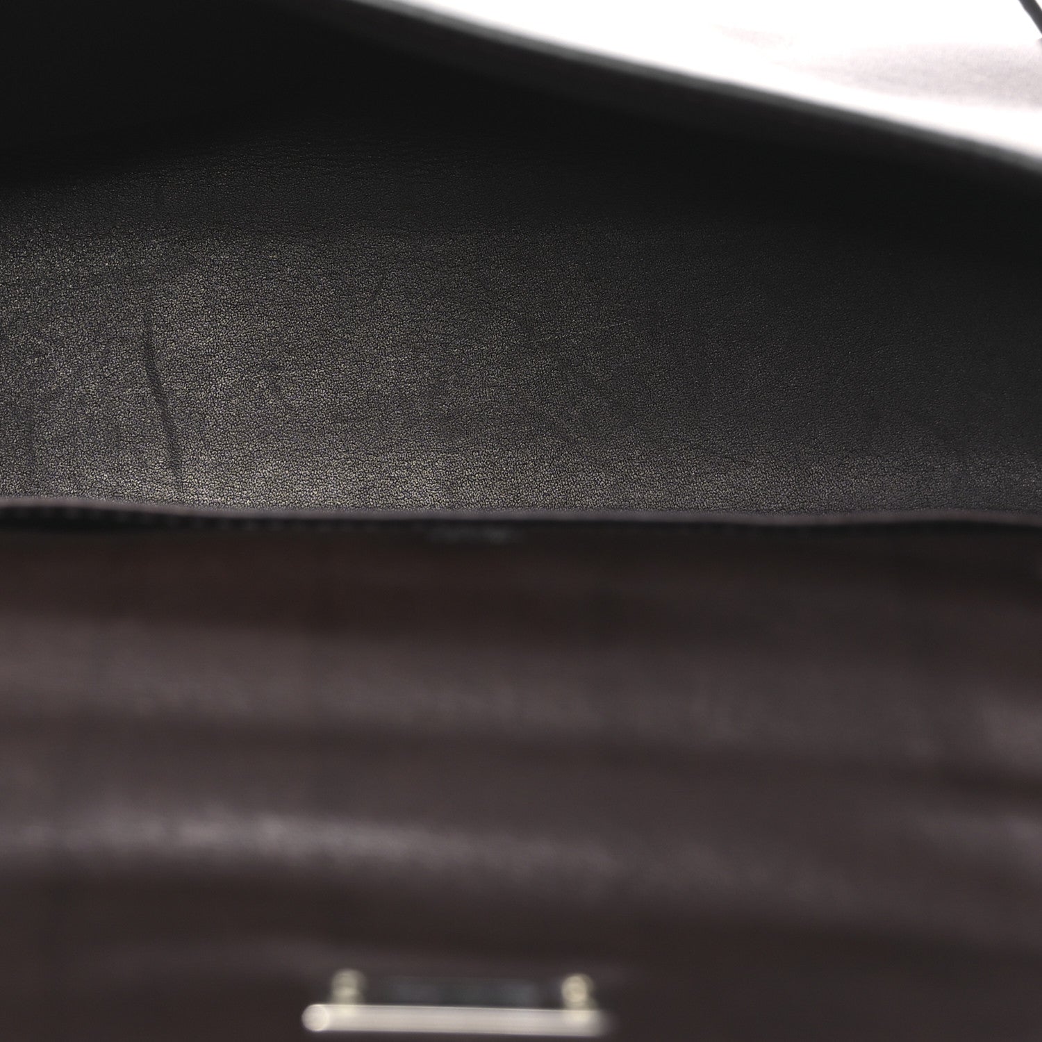 Hermes Tadelakt Kelly Pochette Clutch Chocolate 5 of 13