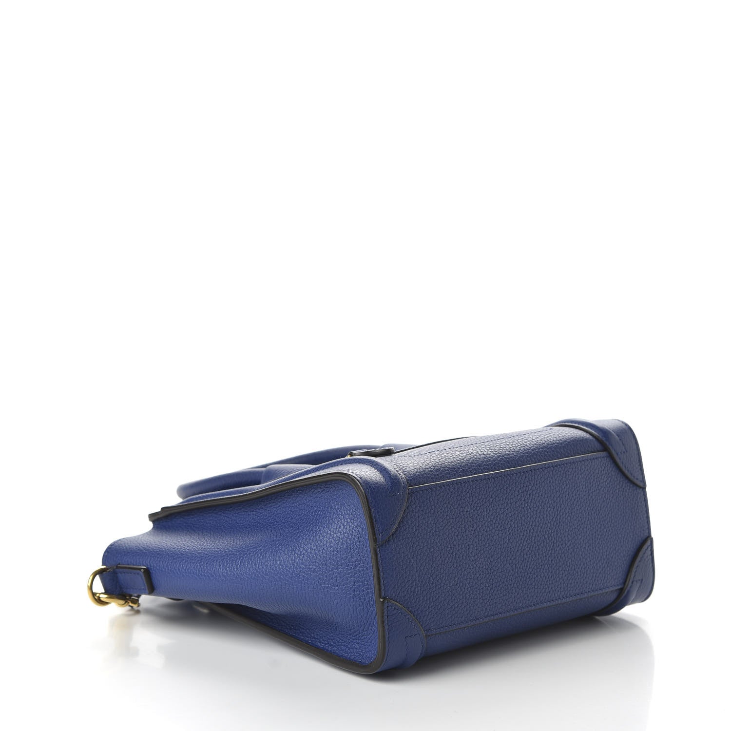 Celine Drummed Calfskin Nano Luggage Indigo 4 of 9