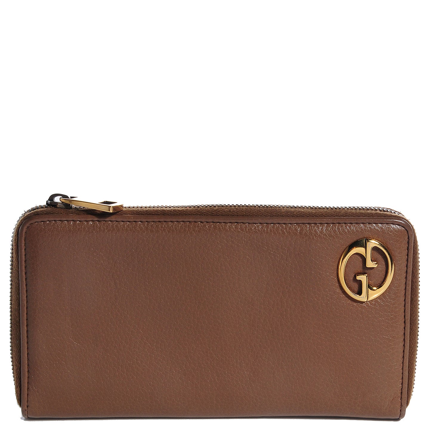 Leather 1973 Zip Around Wallet Light Brown