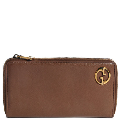 Gucci Leather 1973 Zip Around Wallet Light Brown 1 of 7