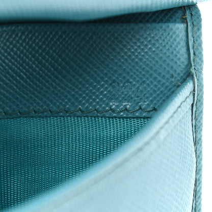 Prada Saffiano Metal Compact Wallet Turchese 7 of 10