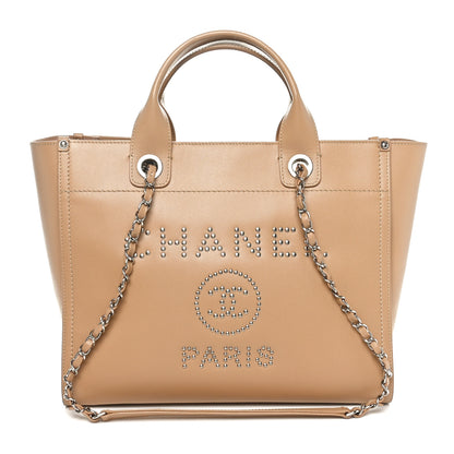 Chanel Caviar Small Studded Deauville Tote Beige 1 of 10