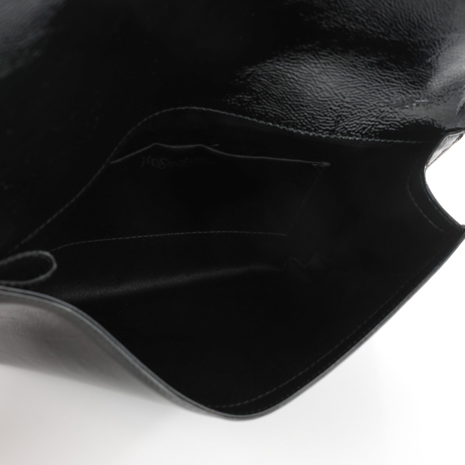 Saint Laurent Textured Patent Monogram Large Belle De Jour Clutch Black 5 of 7
