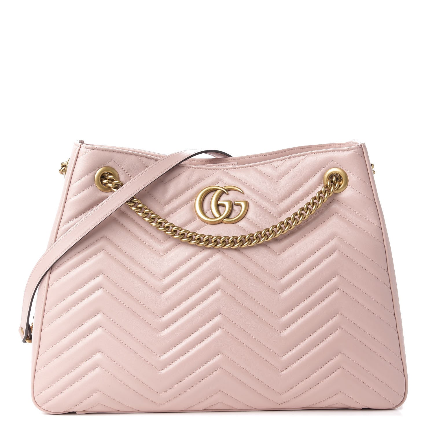Gucci Calfskin Matelasse Medium GG Marmont Shoulder Tote Bag Perfect Pink 1 of 11